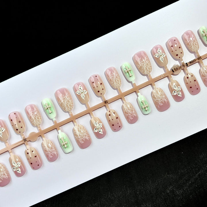 Floral Lace Design Press-On Nail Set