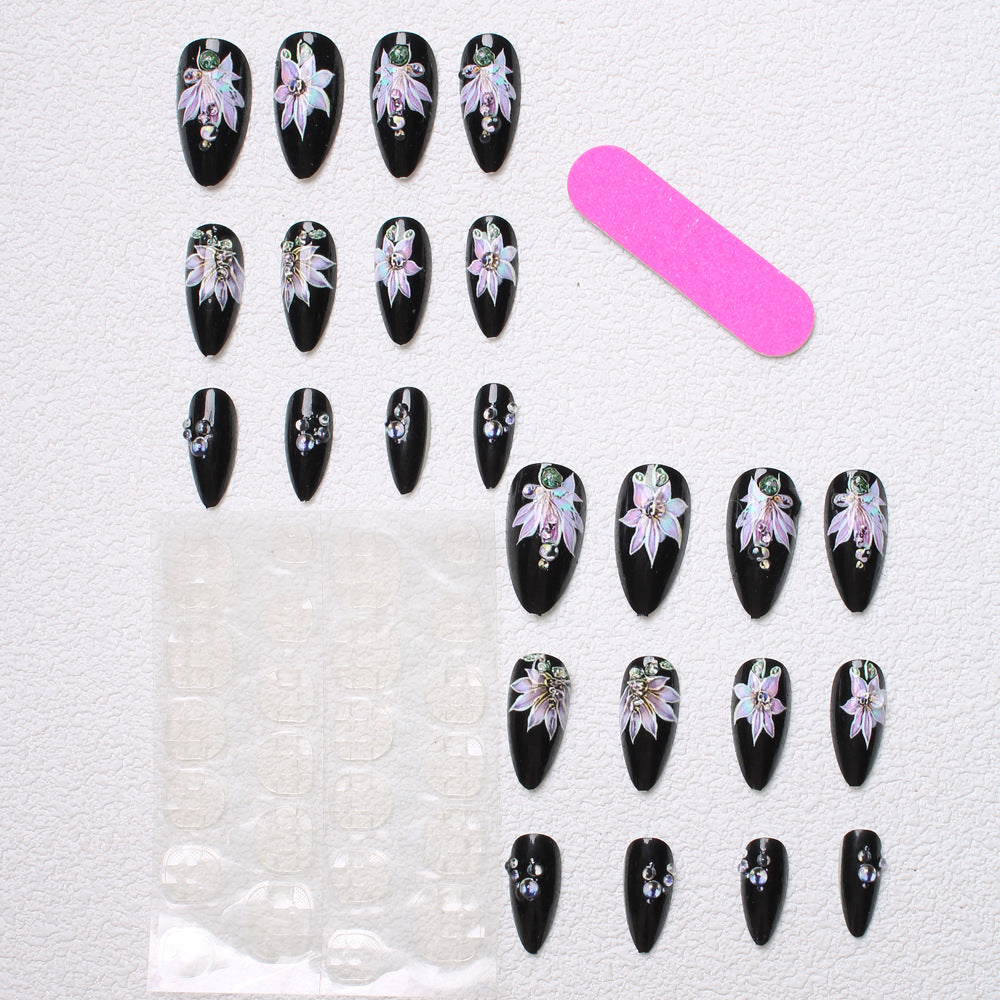 Floral Embellished Press-On Nails Stornfield