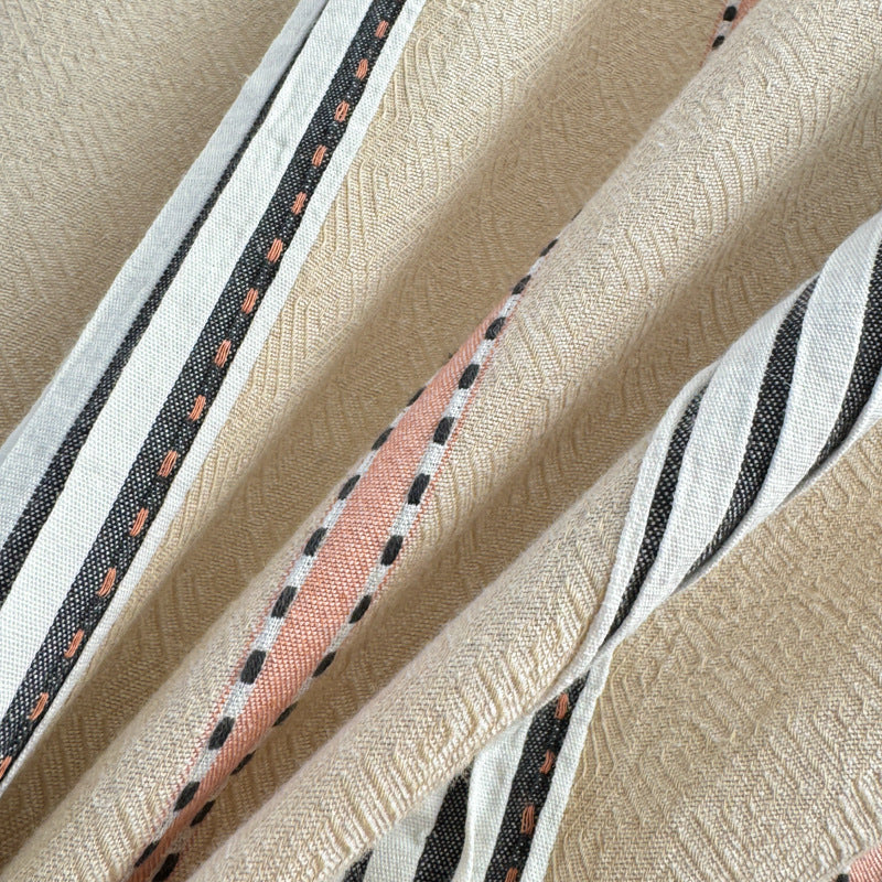 Striped cotton bedding set with washed finish, breathable percale & reversible function