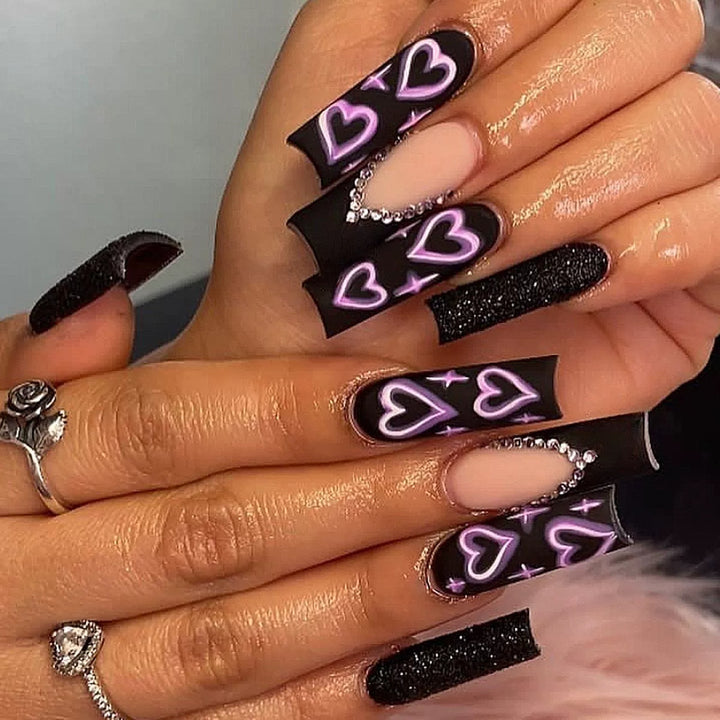 Decorative Long Press-On Nail Extensions Stornfield