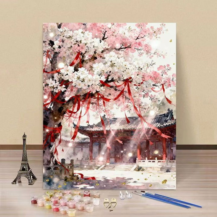 Cherry Blossom Scenic Paint by Numbers Kit Stornfield