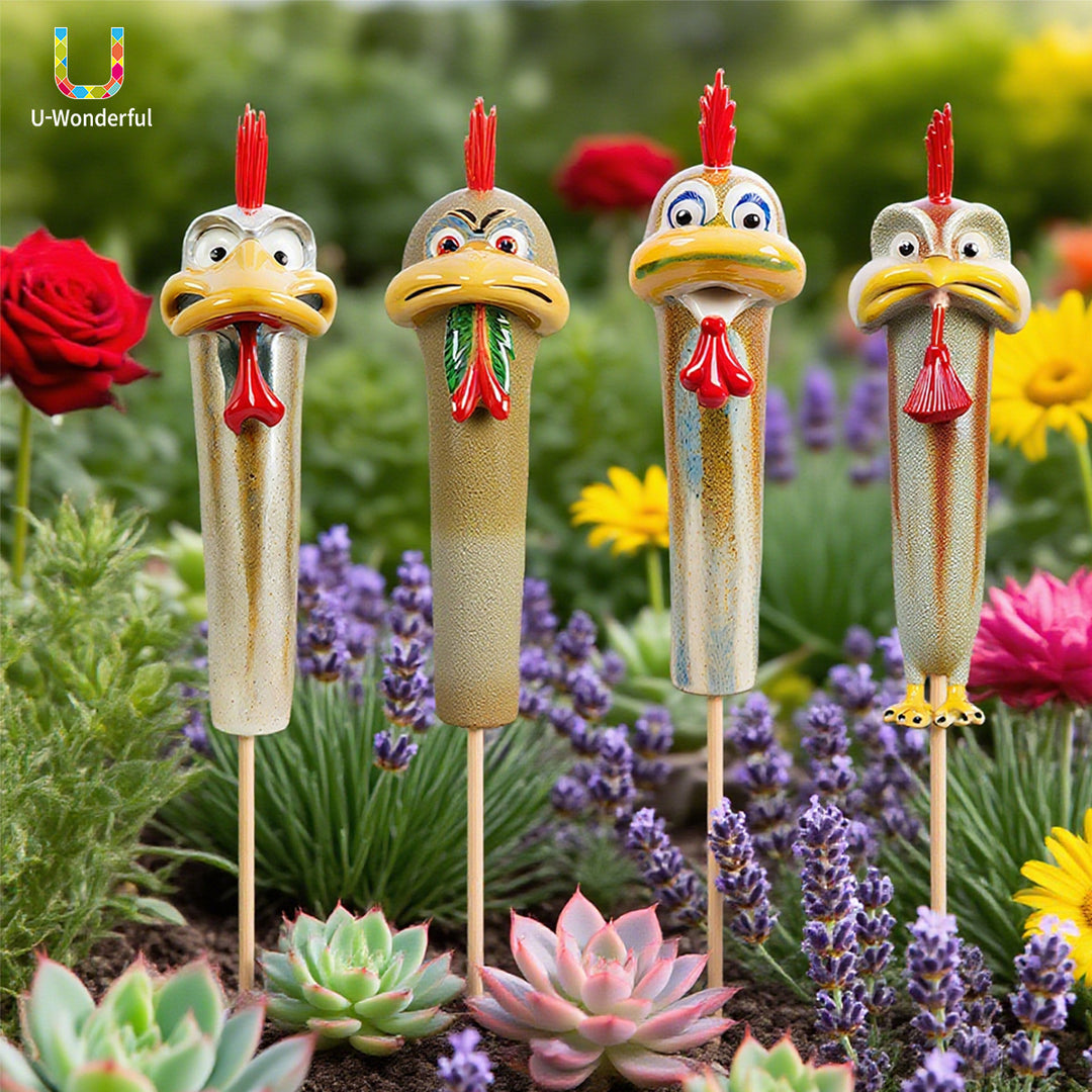 Playful Chicken-Themed Decorative Figurine