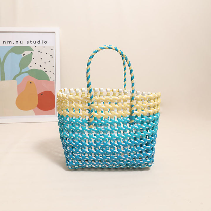 Handcrafted straw bag with colorful gradient Stornfield