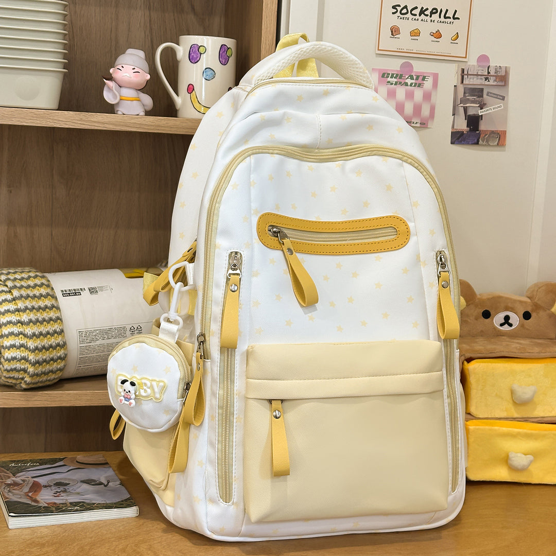 Backpack with Charming Star Applications and Practical Compartments Stornfield
