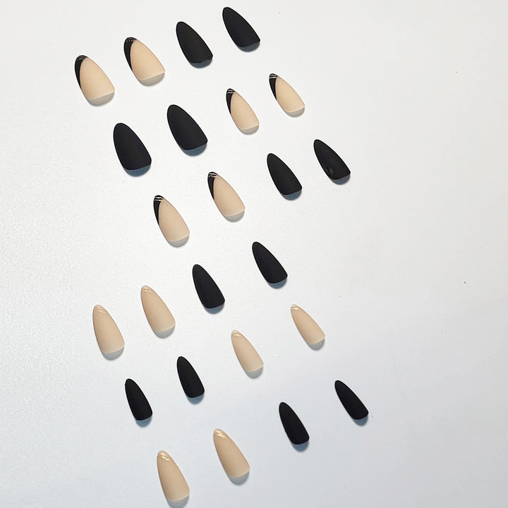 Elegant Stiletto Nail Extensions with Gold Accents