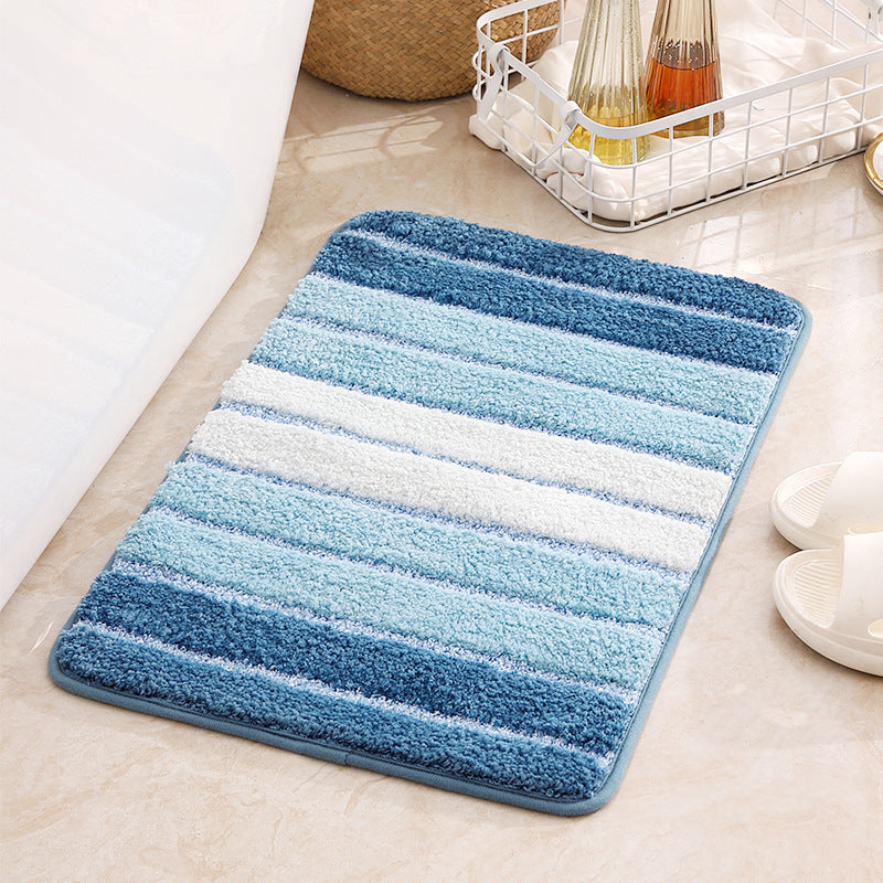 Plush Striped Bath Mat