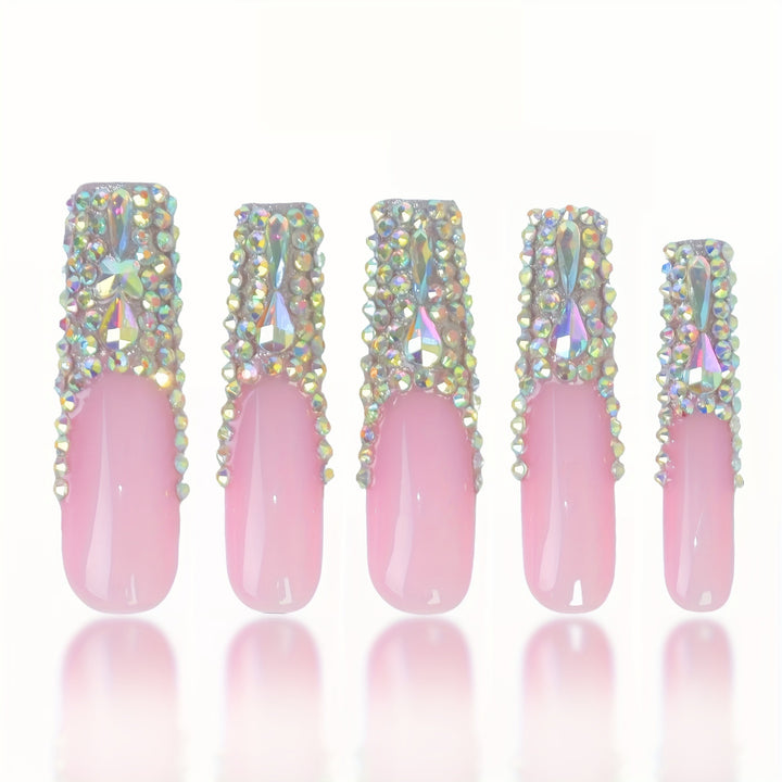 3D Decorative Press-On Nail Extensions with Sparkling Gem Accents Stornfield