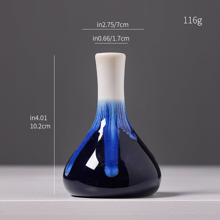 Artistic Glazed Ceramic Teardrop Vase