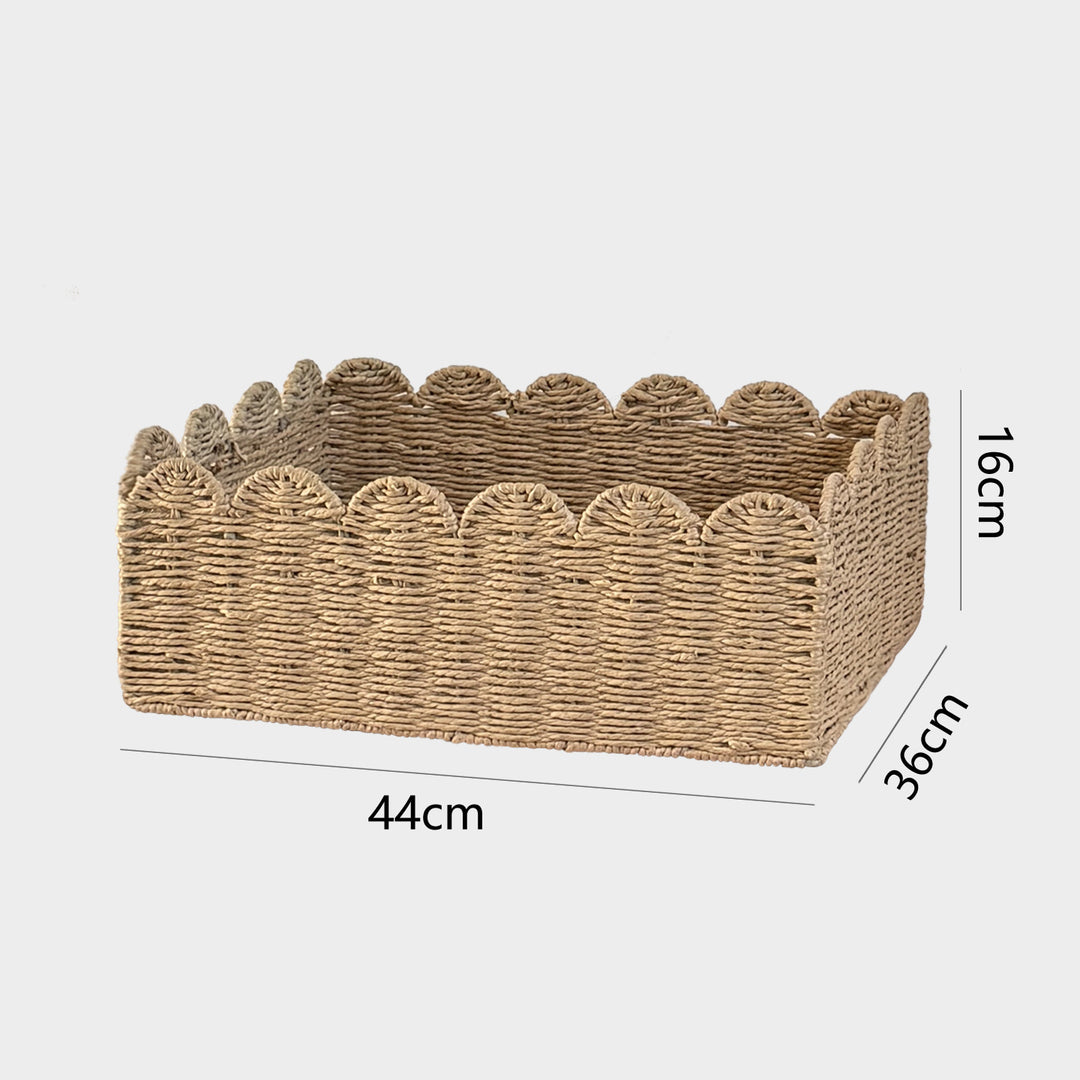 Handcrafted storage basket with playful wave edge Stornfield