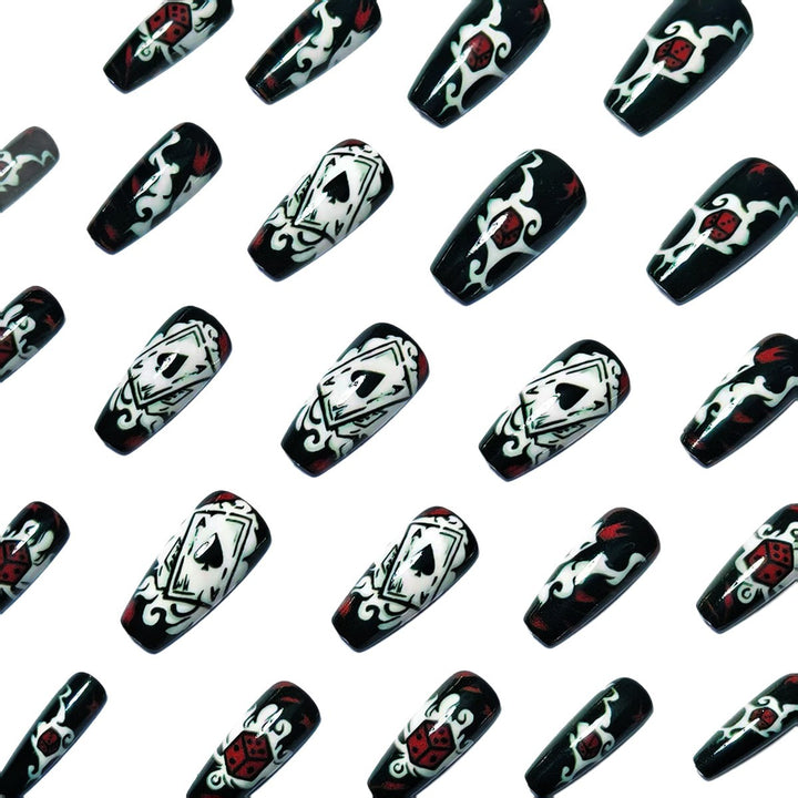 Artificial nails with playing cards and dice motif Stornfield