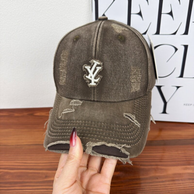 Men's Distressed Denim Adjustable Baseball Cap Stornfield