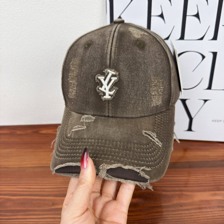Men's Distressed Denim Adjustable Baseball Cap Stornfield