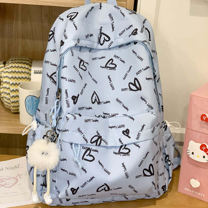 Playful Heart-Patterned Backpack Stornfield