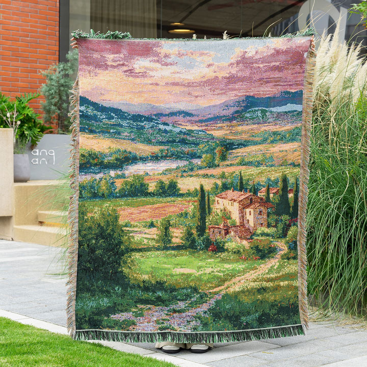 Scenic Landscape Tapestry Throw Blanket