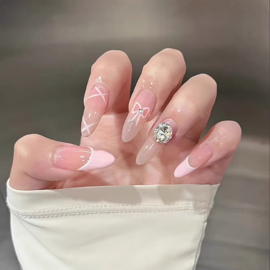 Artistic Press-On Nail Set with Floral and Heart Designs Stornfield