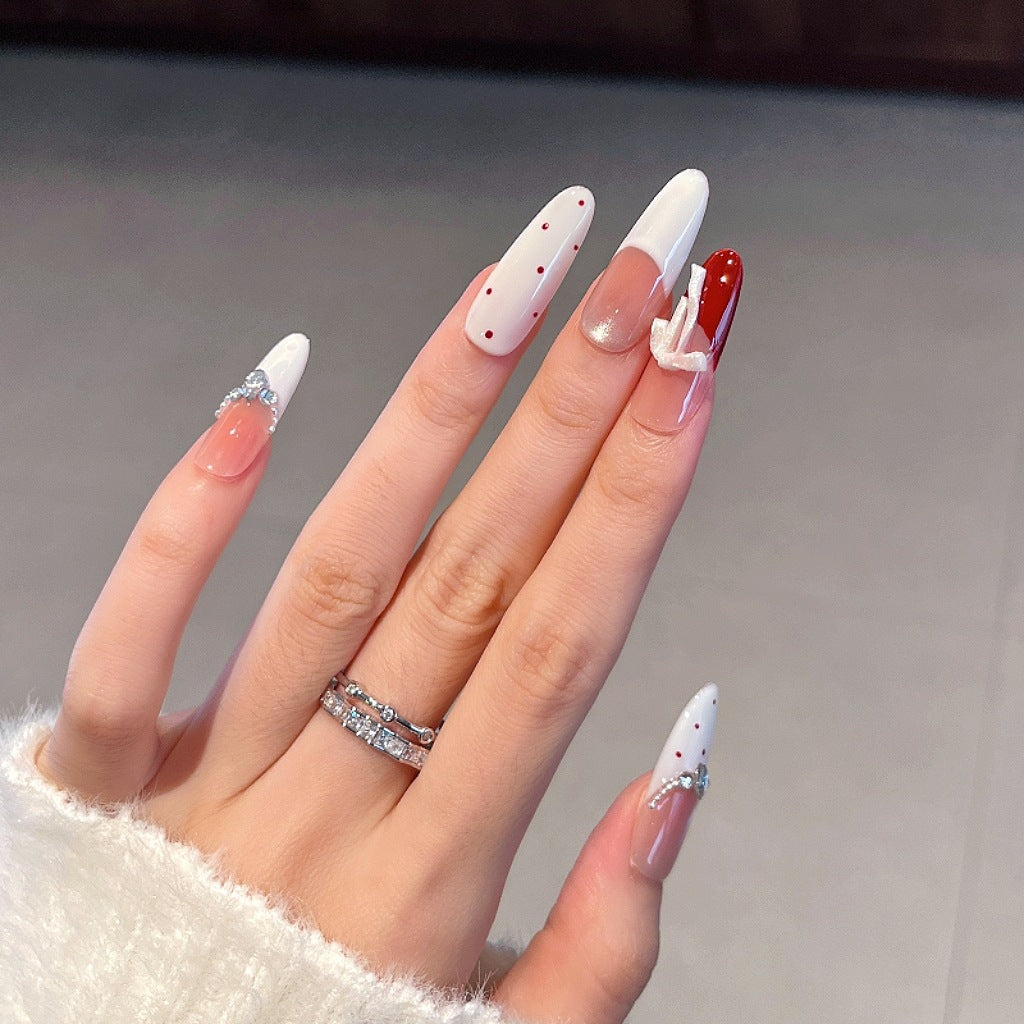 Elegant Decorative Press-On Nail Extensions with Pearls Stornfield