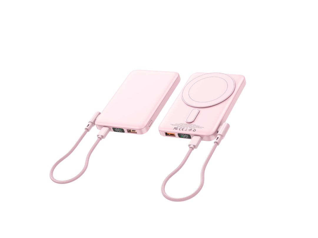 Portable power bank with integrated wireless charger and digital display Stornfield