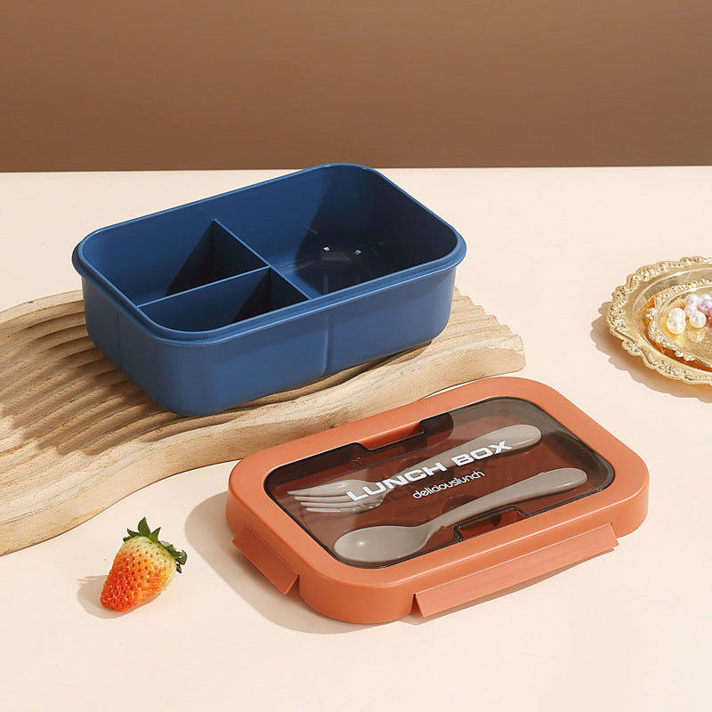 Multi-Layered Insulated Bento Lunch Box with Built-in Utensils
