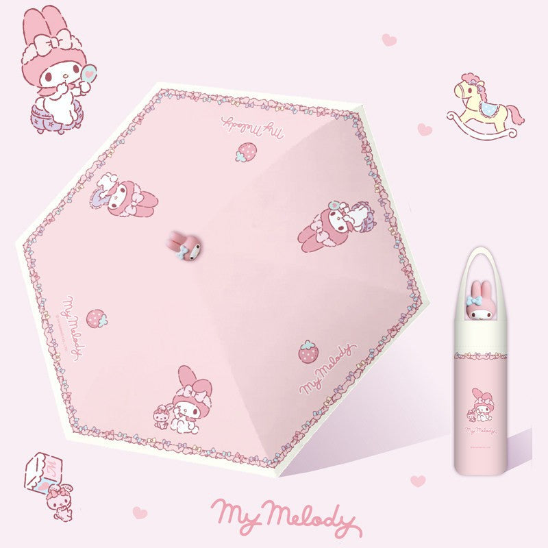 Women's creative folding umbrella with cute character design Stornfield
