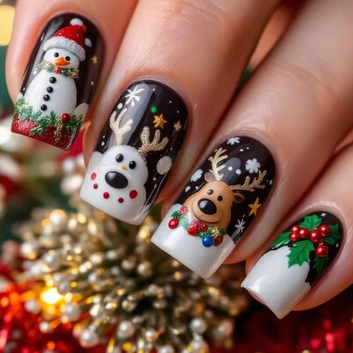 Artificial artificial nails with festive Christmas design Stornfield