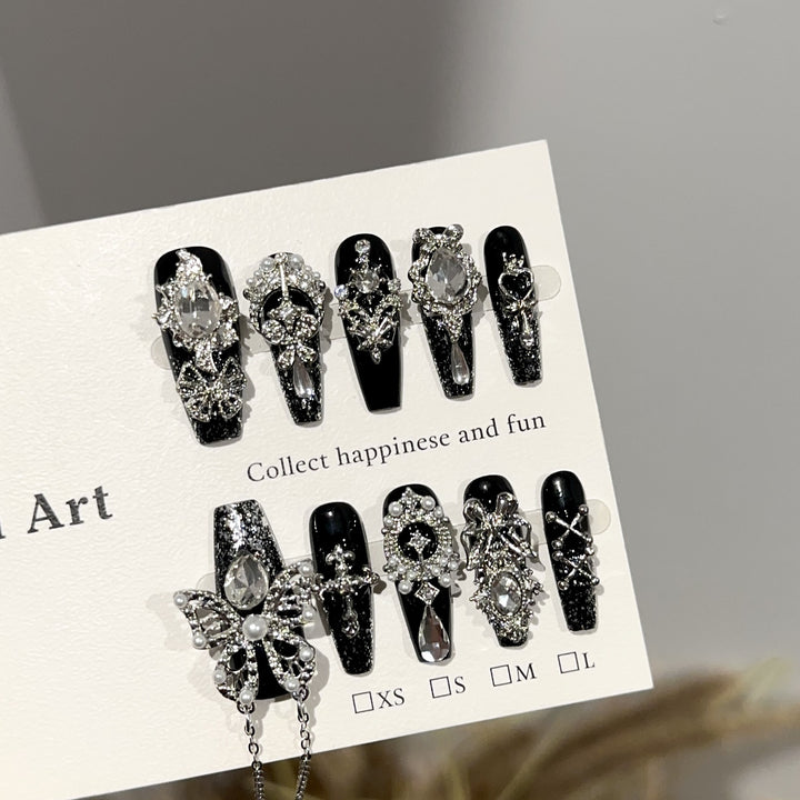 Chic Decorative Press-On Nail Art Set