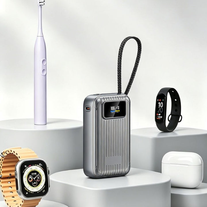Compact power bank with intelligent LCD display and fast charging function Stornfield