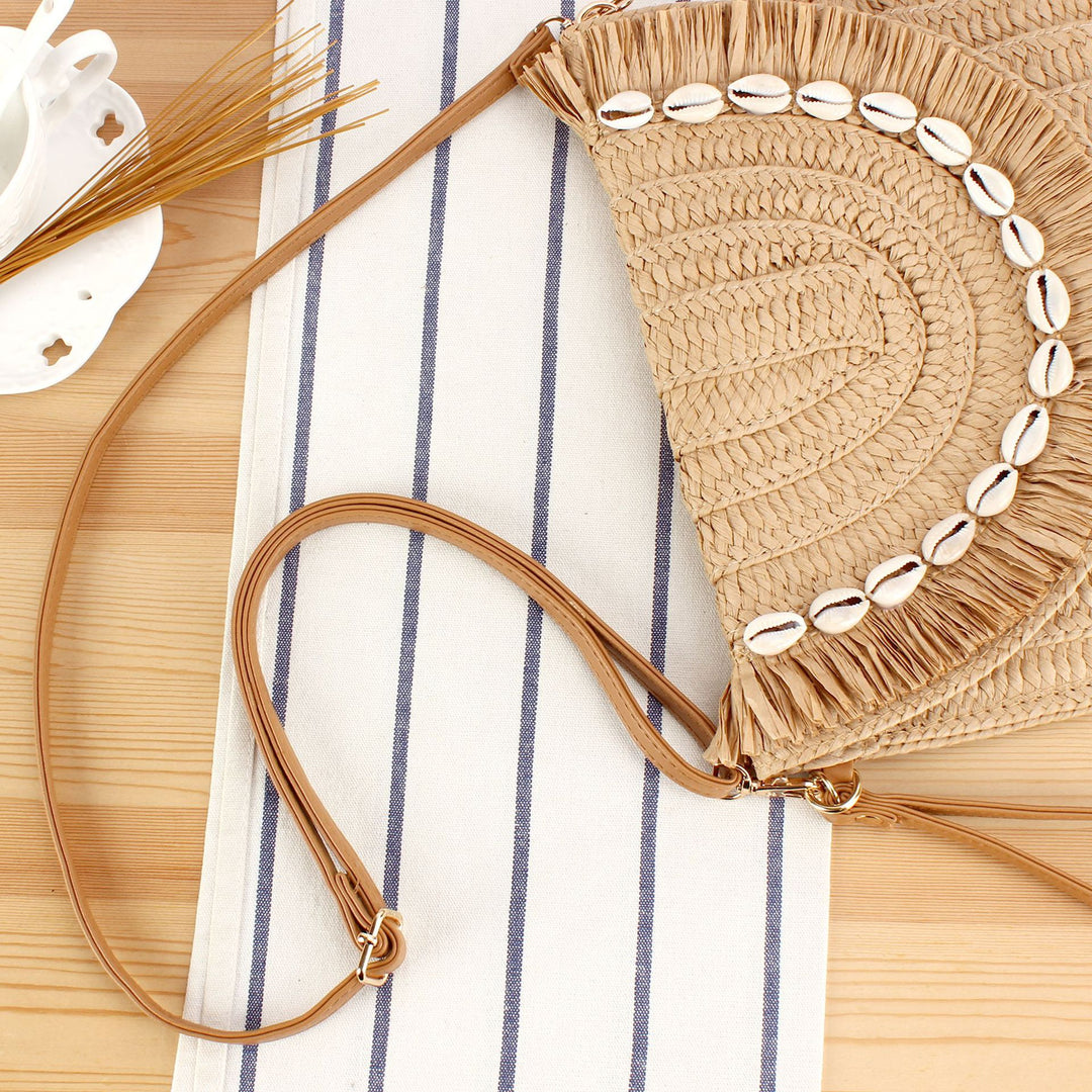Shoulder bag with handcrafted shell decor Stornfield