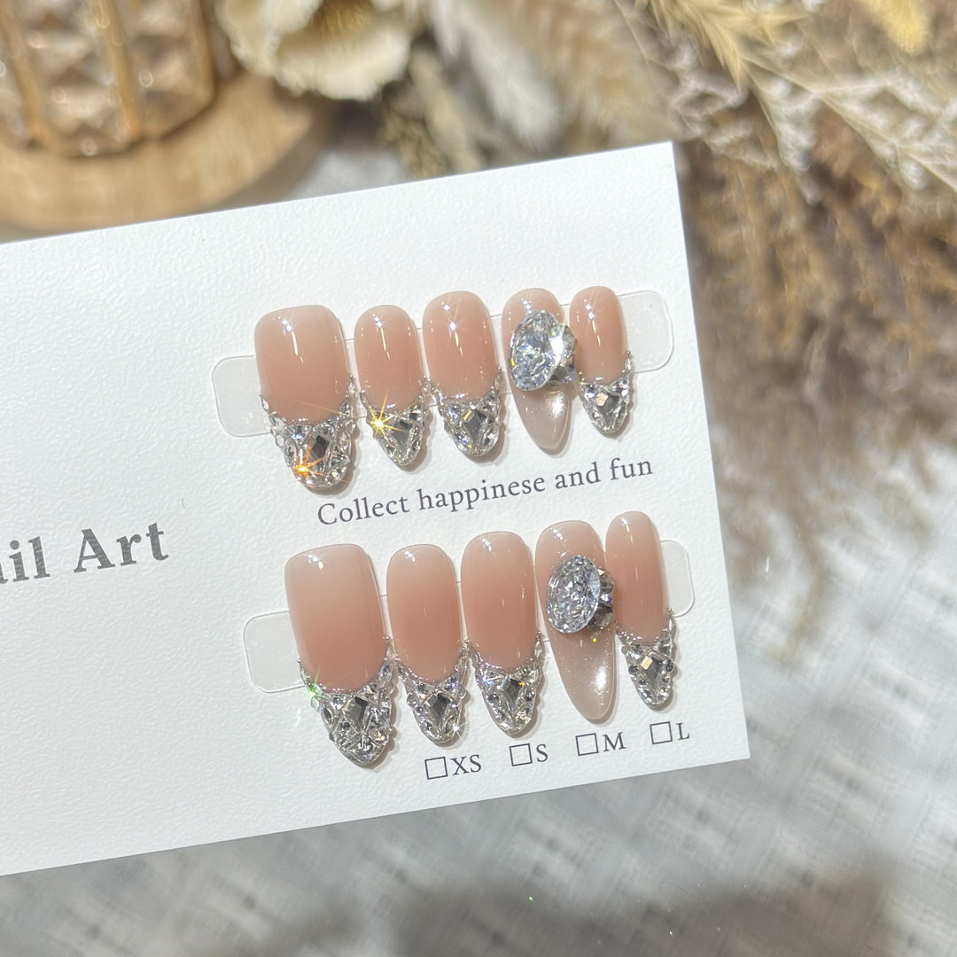 Elegant Rhinestone-Accented Press-On Nail Tips Stornfield
