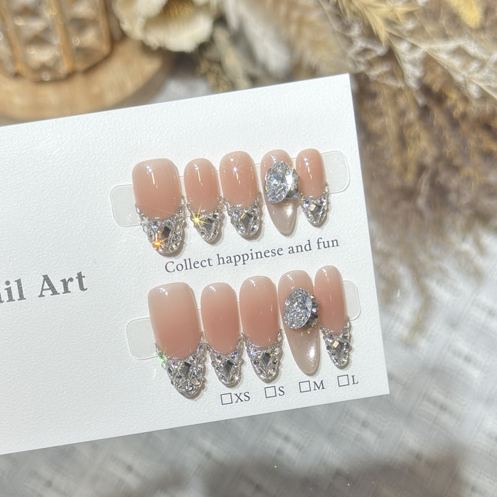 Elegant Rhinestone-Accented Press-On Nail Tips Stornfield