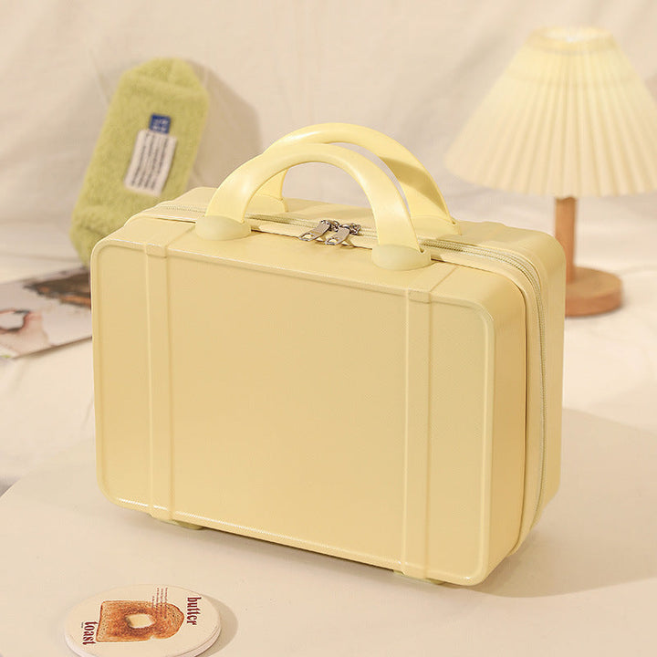 structured hard-shell vanity travel case with dual top handles and lockable zipper Stornfield