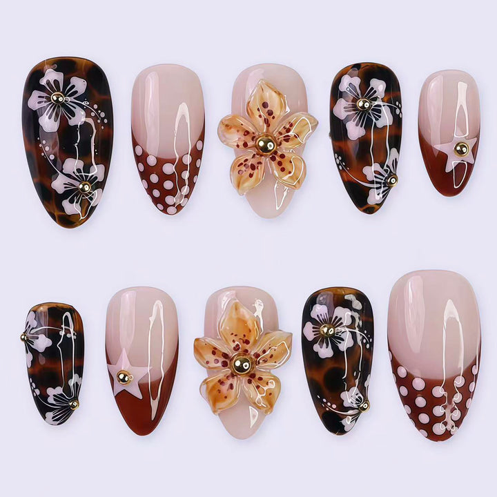 Artistic Floral Press-On Nail Art Set 1790746250