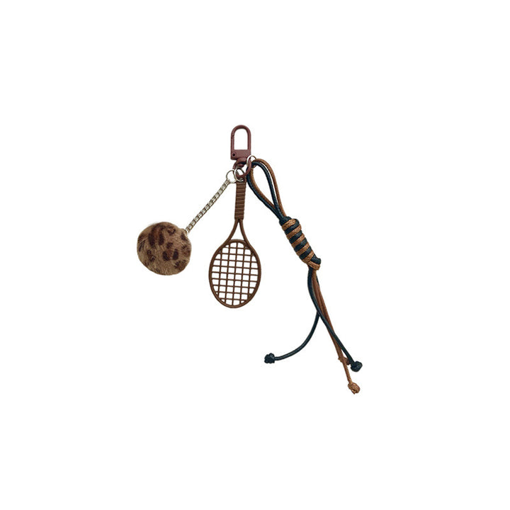 Tennis Racket and Fur Ball Keychain Stornfield