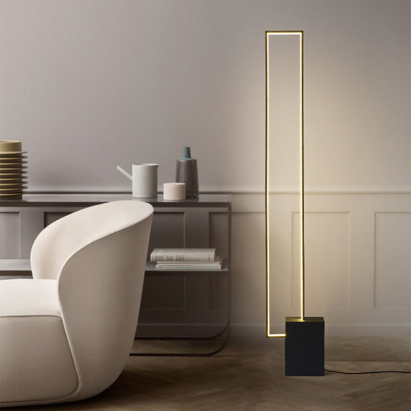 Minimalist LED Floor Lamp with Geometric Base