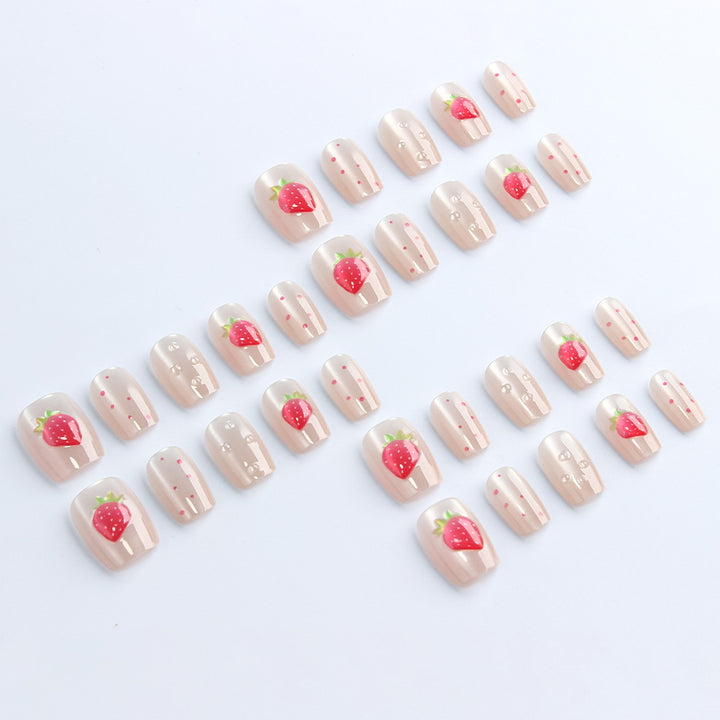 Strawberry-Themed Decorative Press-On Nails Stornfield