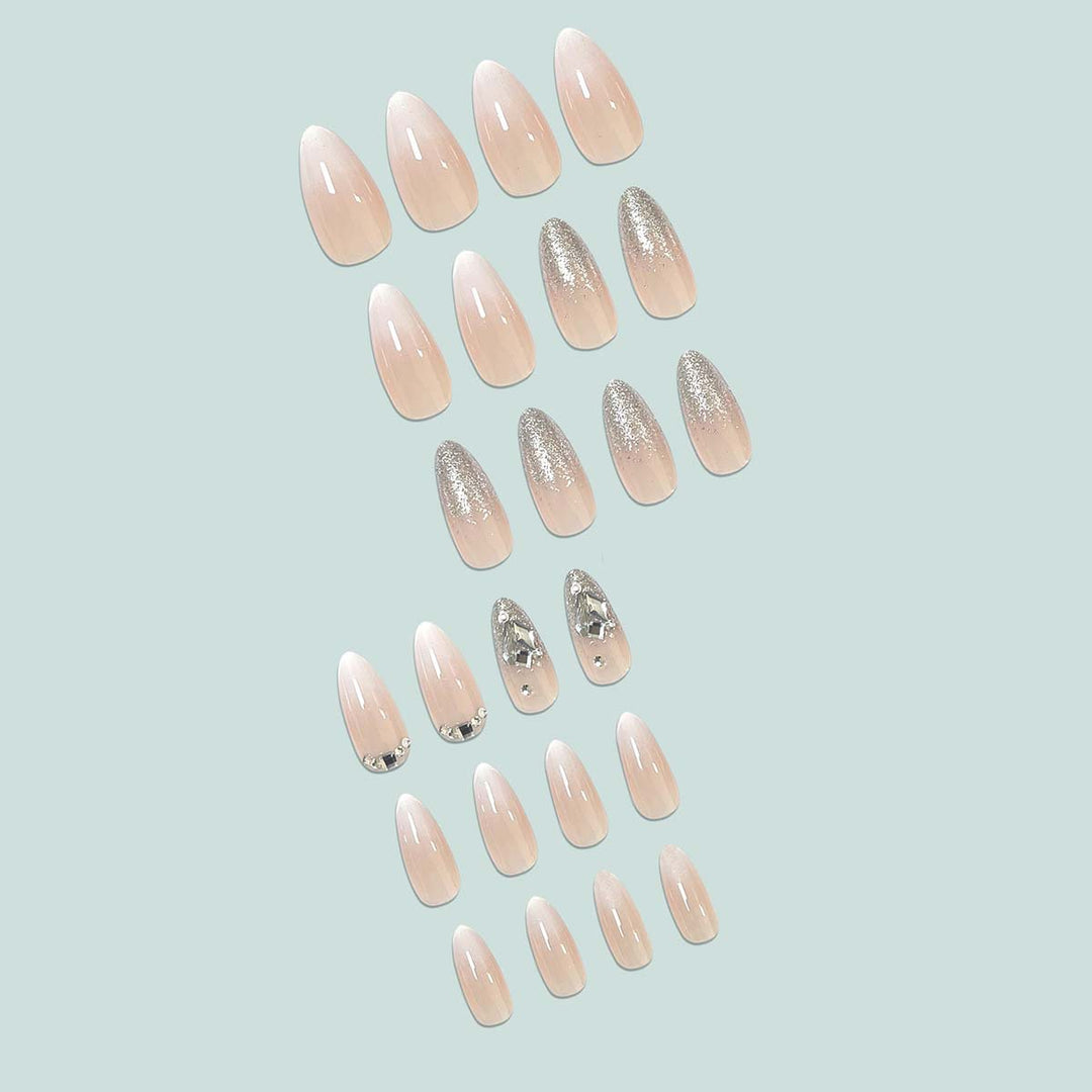 Glamorous Stiletto Artificial Nails with Glitter Details Stornfield