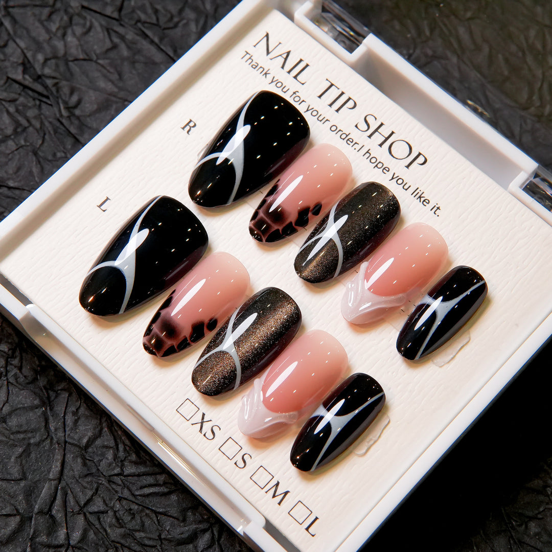 Artistic Stiletto Press-On Nail Art