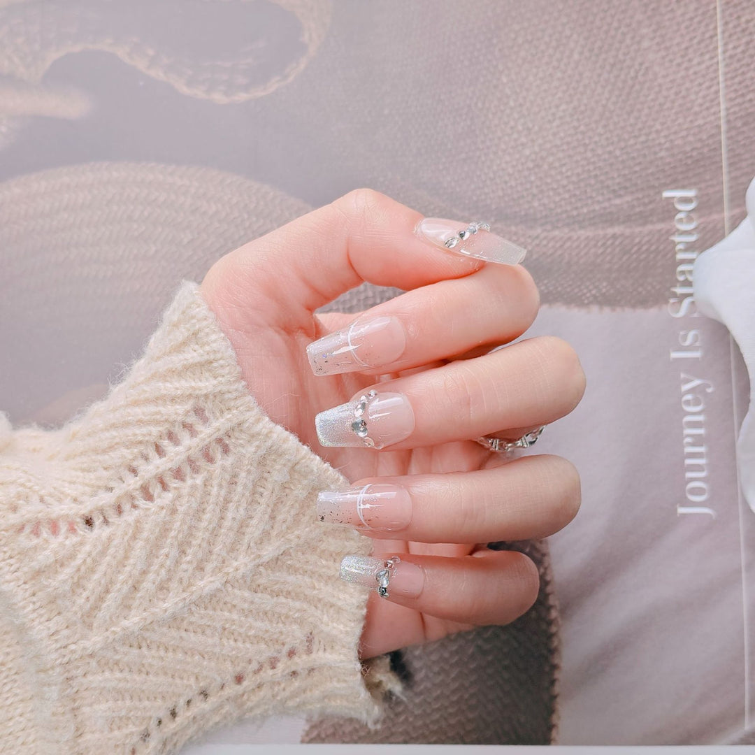 Elegant French Tip Press-On Nails Stornfield