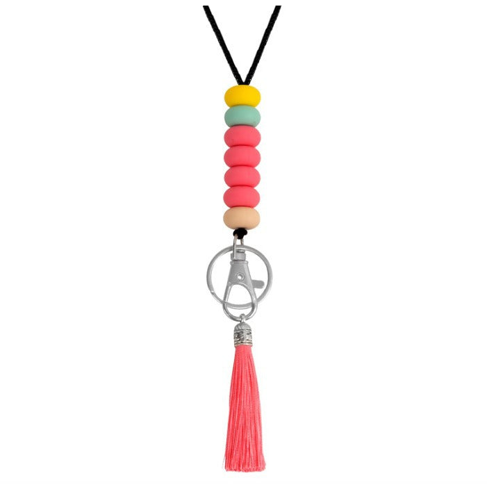 Colorful Beaded Keychain Lanyard with Tassel Stornfield