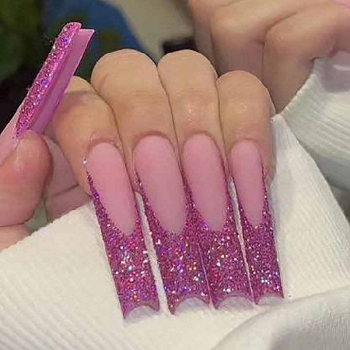 Glamorous Glitter-Accent Stiletto Press-On Nails Stornfield
