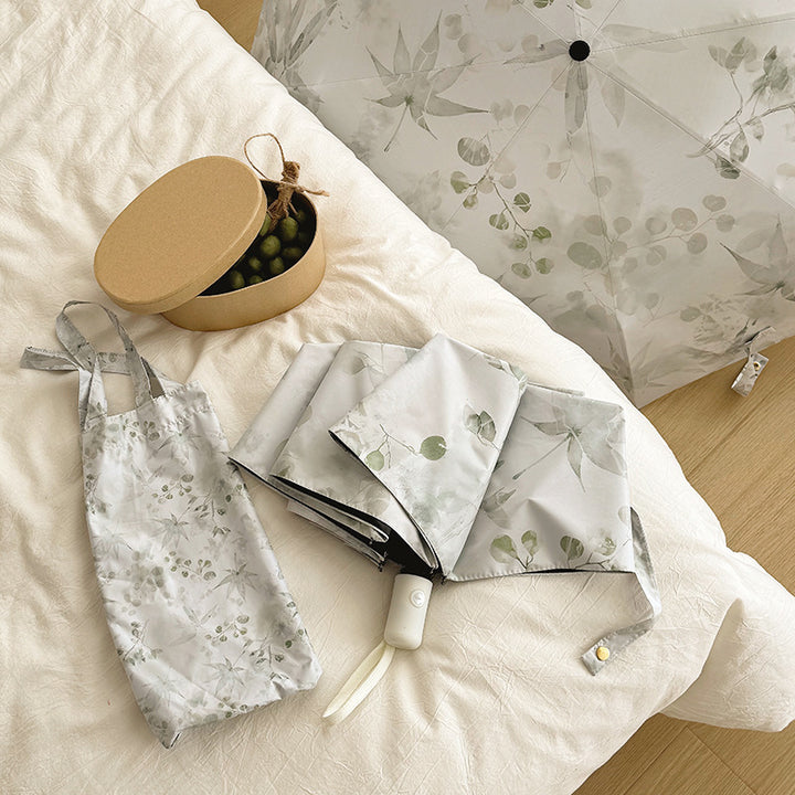Women's Foldable Umbrella with Elegant Botanical Pattern Stornfield