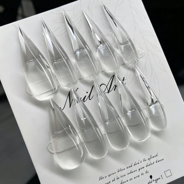 Stiletto-Shaped Clear Nail Tips