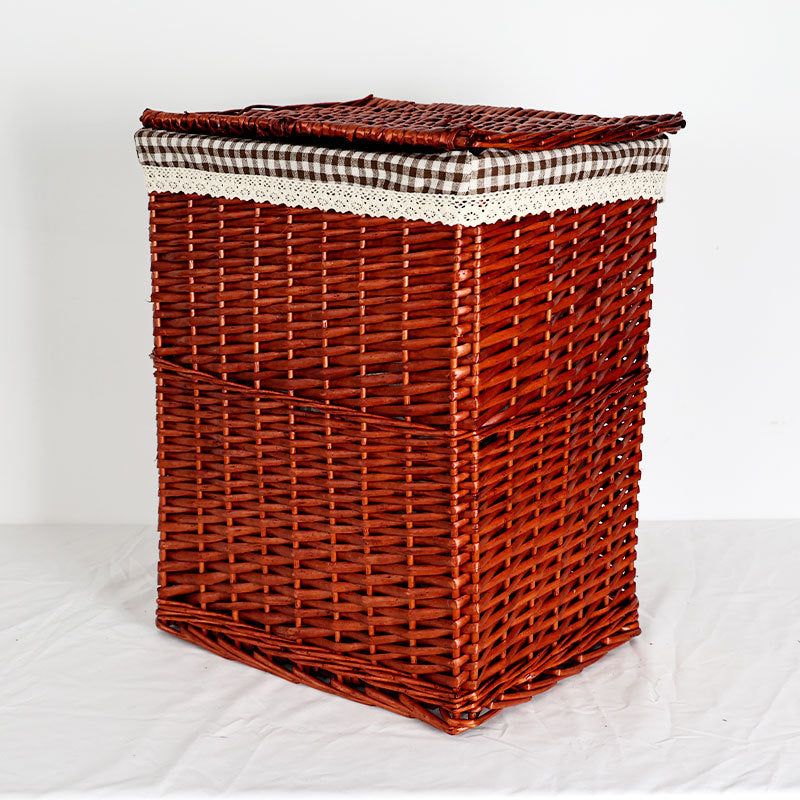 Women's laundry basket with decorative fabric cover and practical lid Stornfield