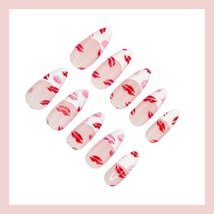 Nail art set with seductive lip design Stornfield