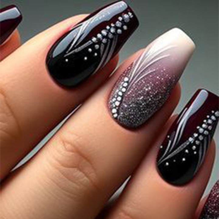 Glamorous Decorative Stiletto Press-On Nails Stornfield