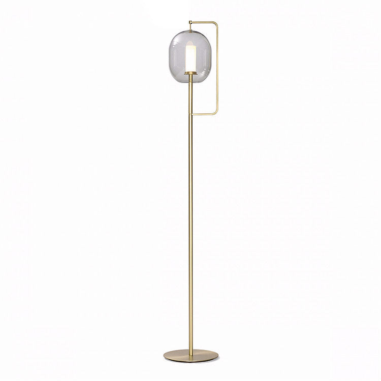 Modern Glass Lantern Floor Lamp