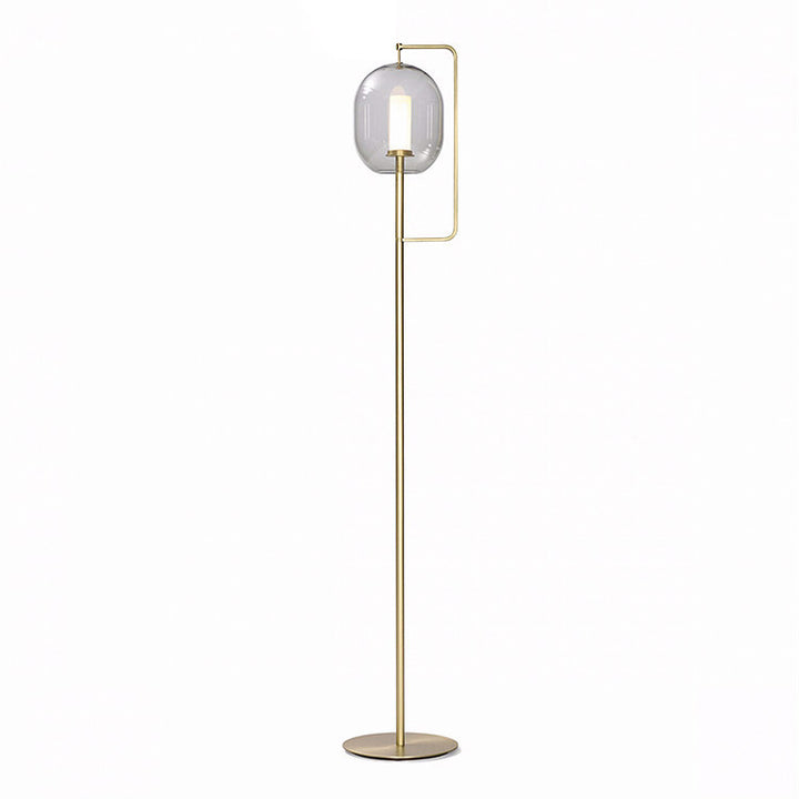 Modern Glass Lantern Floor Lamp