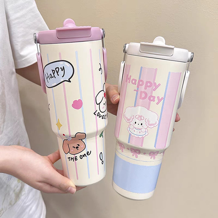 Ladies drinking cup with funny design and integrated straw Stornfield