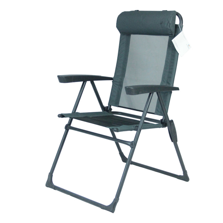 Recliner with ergonomic headrest and folding mechanism Stornfield