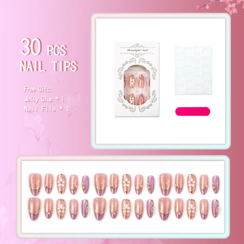 Floral Embellished Press-On Nail Set