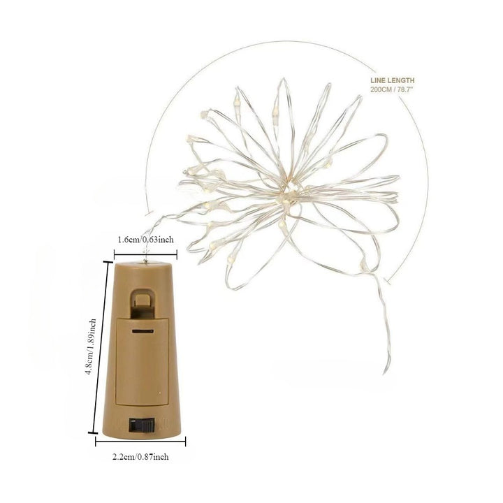 LED Bottle Stopper Fairy String Lights With Waterproof Battery Cap And Flexible Copper Wire Stornfield